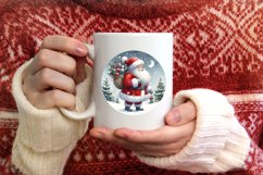 Winter Santa Round Sublimation PNG Product Image 4