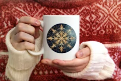 Snow Flake Christmas Round Cute Ornament Sublimation Product Image 3