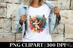 Cupid Angel Of Love Gesture Watercolor Florals Clipart Product Image 3