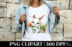 Easter Bunny Egg Flower, Clipart |T-shirt, Mug PNG Product Image 4