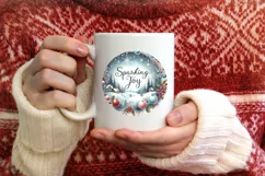 Colorful Pastel Christmas Winter Scene with Sparkling Joy Product Image 3