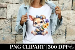 Easter Bunny Egg Flower, Clipart |T-shirt, Mug PNG Product Image 3