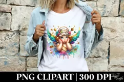 Cupid Angel Of Love Gesture Watercolor Florals Clipart Product Image 4