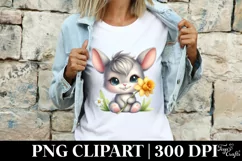 Easter Bunny Egg Flower, Clipart |T-shirt, Mug PNG Product Image 4