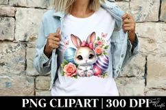Easter Bunny Egg Flower, Clipart |T-shirt, Mug PNG Product Image 4