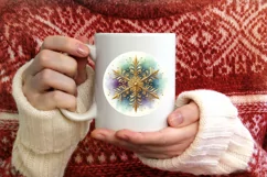 Snow Flake Christmas Round Cute Ornament Sublimation Product Image 3