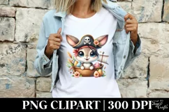Easter Pirate Bunny Egg Flower, Clipart |T-shirt, Mug PNG Product Image 3