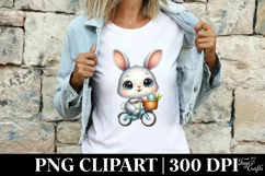 Easter Bunny Egg Flower, Clipart |T-shirt, Mug PNG Product Image 3
