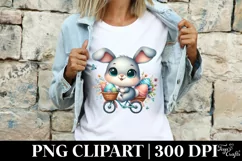 Easter Bunny Egg Flower, Clipart |T-shirt, Mug PNG Product Image 3