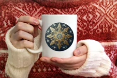 Snow Flake Christmas Round Cute Ornament Sublimation Product Image 3