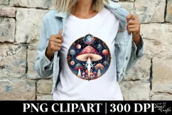 Watercolor Celestial Mushroom with Tarot Theme PNG Product Image 4