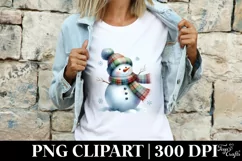 Snowman with Scarf, High-Quality PNG Product Image 4