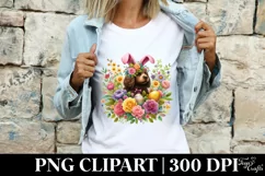 Watercolor Colorful Easter Dog Floral |T-shirt, Mug, Tumbler Product Image 4