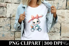 Easter Bunny Egg Flower, Clipart |T-shirt, Mug PNG Product Image 3