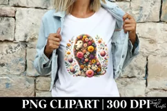 Watercolor Colorful Easter Lion Floral T-shirt, Mug, Clipart Product Image 4