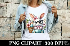Easter Bunny Egg Flower, Clipart |T-shirt, Mug PNG Product Image 3