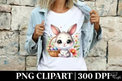 Easter Bunny Egg Flower, Clipart |T-shirt, Mug PNG Product Image 4