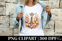 Watercolor Colorful Easter Giraffe |T-shirt, Mug, Tumbler Product Image 4