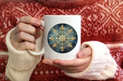 Snow Flake Christmas Round Cute Ornament Sublimation Product Image 3