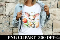 Easter Bunny Egg Flower, Clipart |T-shirt, Mug PNG Product Image 3