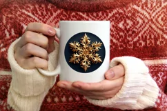 Snow Flake Christmas Round Cute Ornament Sublimation Product Image 3