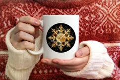 Snow Flake Christmas Round Cute Ornament Sublimation Product Image 3