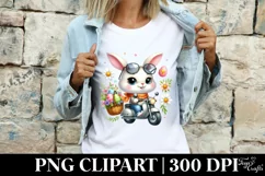 Easter Bunny Egg Flower, Clipart |T-shirt, Mug PNG Product Image 3