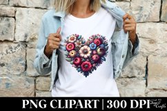 Valentines Floral Heart , Clipart |T-shirt, Mug, Tumbler Product Image 4