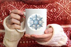 Snow Flake Christmas Round Cute Ornament Sublimation Product Image 3