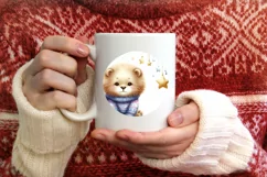 Cute Winter Lion Clipart Sublimation PNG Product Image 4