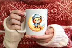 Cute Winter Lion Clipart Sublimation PNG Product Image 1