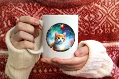 Christmas Cat Ornament Sublimation PNG Product Image 1