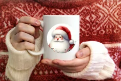 Pastel Santa Christmas Sticker Sublimation PNG Product Image 3