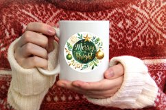 Merry and Bright Christmas Round Ornament Product Image 3