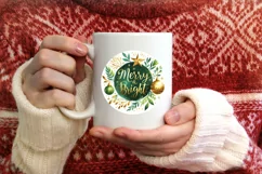 Merry and Bright Christmas Round Ornament Product Image 3