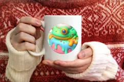 Christmas Frog Round Sublimation PNG Product Image 4