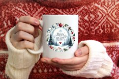 Watercolor Christmas Image Featuring Winter Scene with Product Image 4