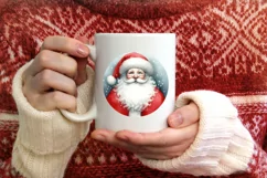 Watercolor Christmas Image Featuring Santa PNG Product Image 1