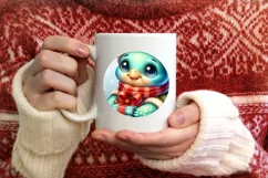 Baby Turtle Winter Clipart Sublimation PNG Product Image 4