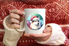 Dog Round Ornament Sublimation PNG Product Image 1