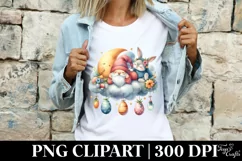 Easter Bunny Clipart Boho|T-shirt, Mug PNG Product Image 4