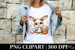 Easter Bunny Egg Flower, Clipart |T-shirt, Mug PNG Product Image 3