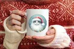 Adorable Winter Cat Christmas PNG Product Image 1