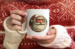 Christmas Round Santa Animal Ornament Sublimation Product Image 3