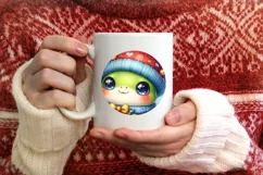 Cute Baby Frog Winter Gift Box PNG Product Image 4