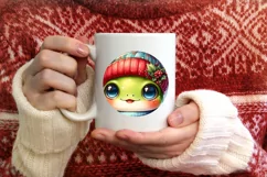 Cute Baby Frog Winter Gift Box PNG Product Image 4