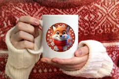Christmas Round Cute Ornament Sublimation Product Image 3