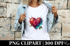 Rose Heart Love Clipart |T-shirt, Mug, Tumbler Product Image 4