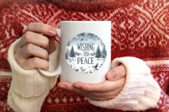 Winter Scene with Text Round Ornament Sublimation PNG Product Image 3