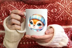 Winter Baby Squirrel Ornament Sublimation PNG Product Image 1